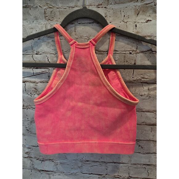 Zenana Outfitters Padded Sports Bra Hot Pink Orange Womens Size Large/XL - Picture 3 of 3